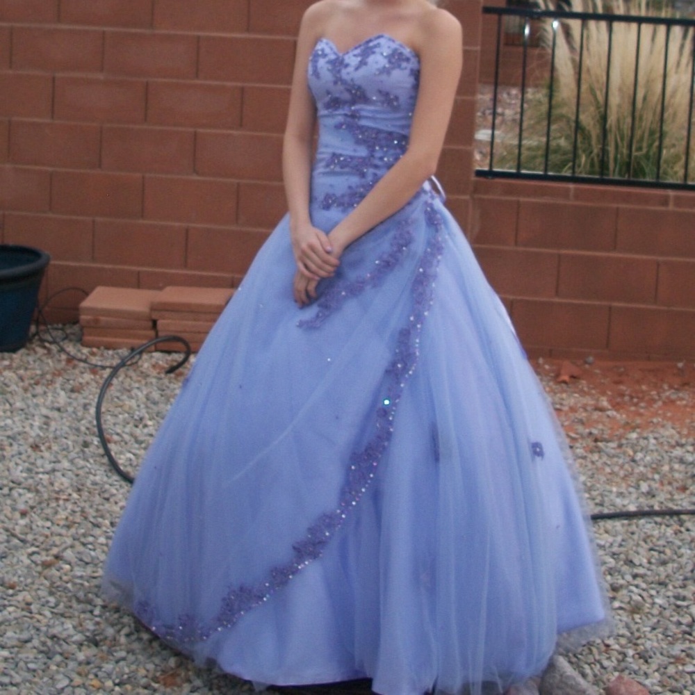 Beautiful purple prom dress.